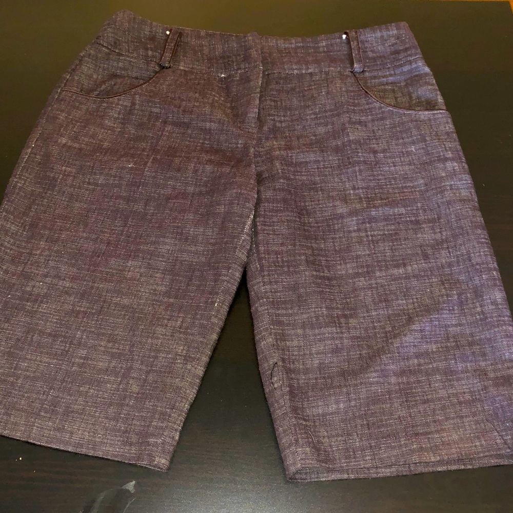 Brown Polyester Business Shorts / Capris, Size 13